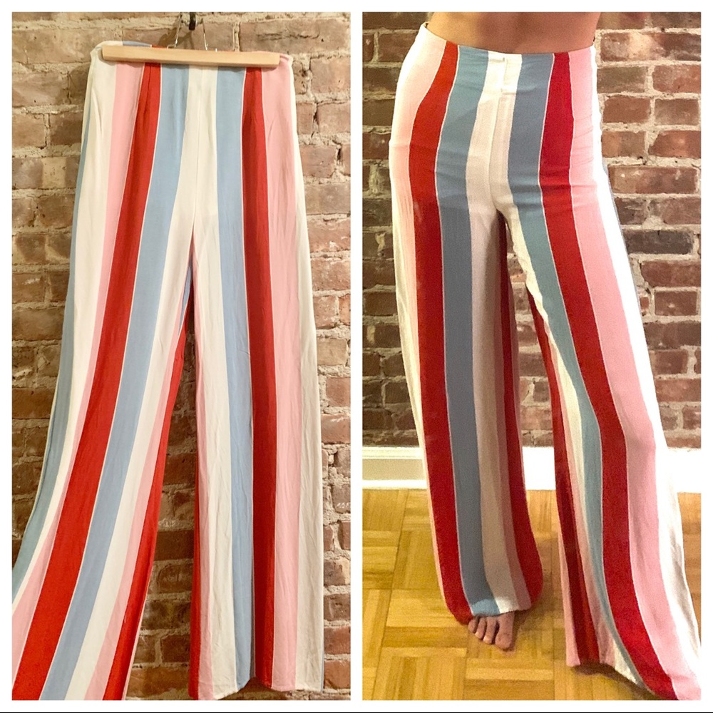Do+Be Colorful Striped Wide Leg Pants